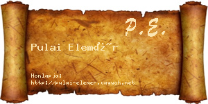 Pulai Elemér névjegykártya